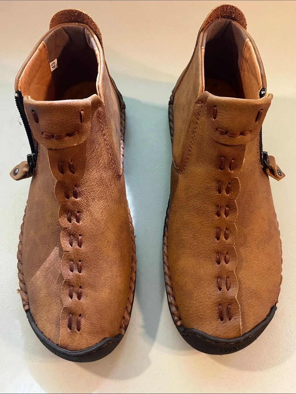 Men's Brown Leather Casual Ankle Shoes